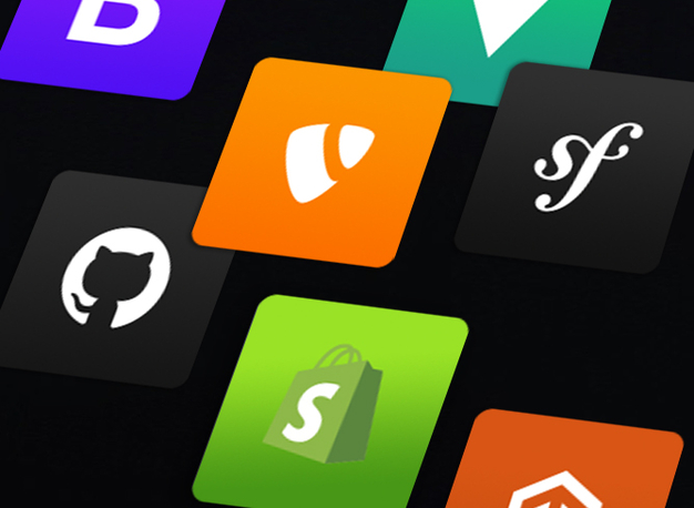 Logos von verschiedenen Web Aplikationen uns CMS
