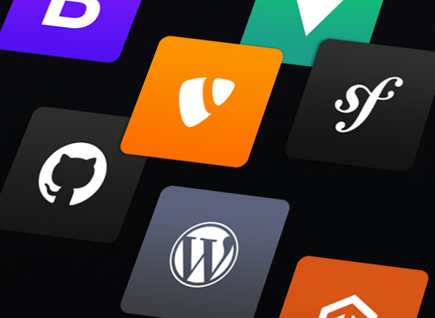 Logos von verschiedenen Web Aplikationen uns CMS